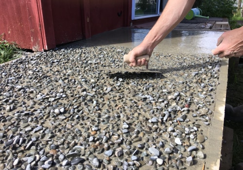 What is concrete with pebbles called?